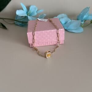 18K Gold Plated Womens Chain Necklace Mustard Pendant Clover Style Oro Laminado0